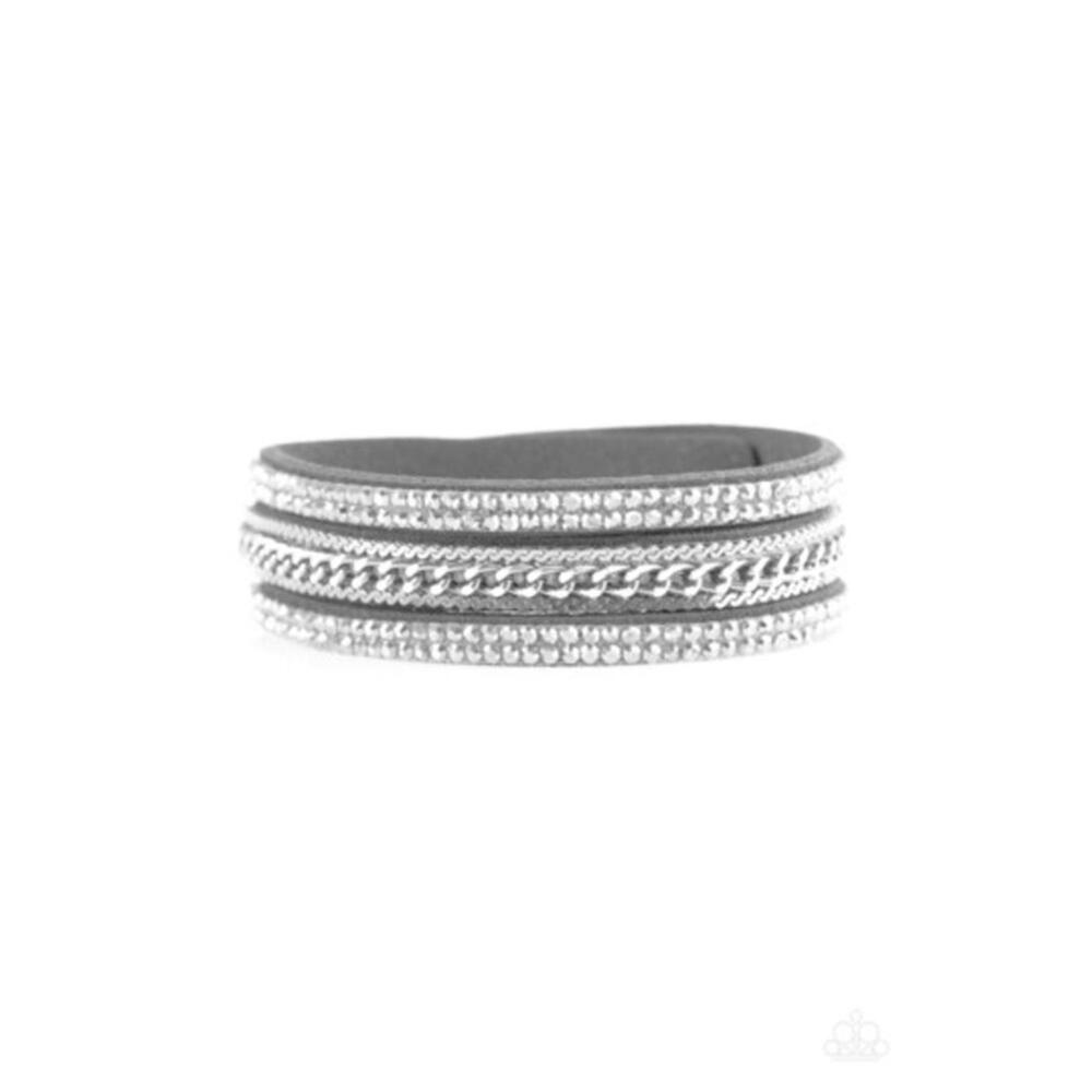 Paparazzi Rhinestone Wrap Bracelet Womens/Unstoppable - Silver